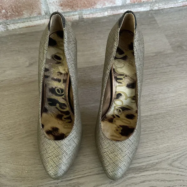 Sam Edelman Yasmine Pumps Heels Gold / Black Size 7.5 - Image 2