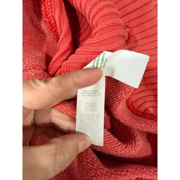 Aerie Mind In The Mtns Graphic Sweatshirt Coral Red Ribbed Oversized Medium - Image 7