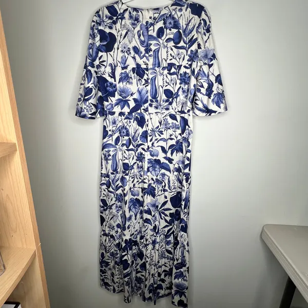 Tuckernuck Blue Floral Midi Dress Size Small - Image 6