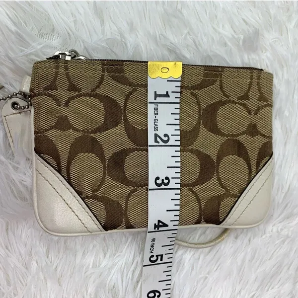 COACH Brown Signature Canvas Wristlet - Image 6