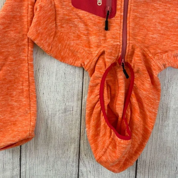 Little Donkey Andy size medium orange pink trim full zip hoodie jacket - Image 4