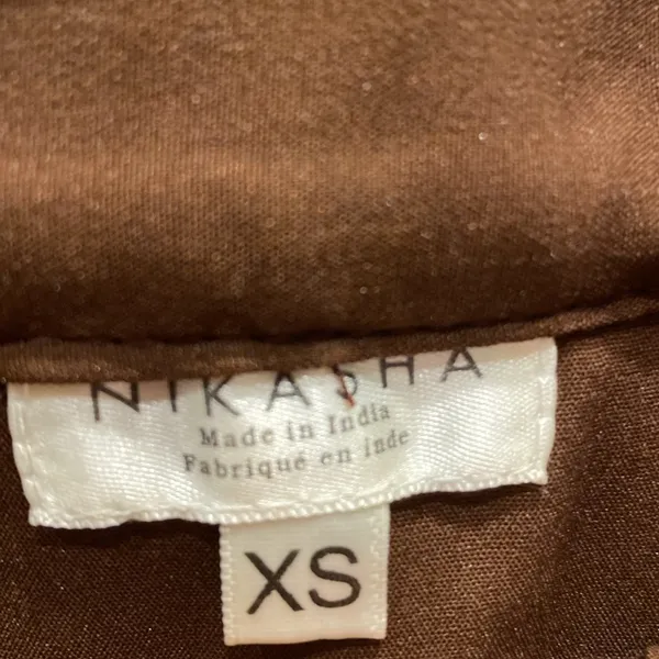 MIDI FAUX LEATHER SKIRT- XS. (Small tear see photo) - Image 3