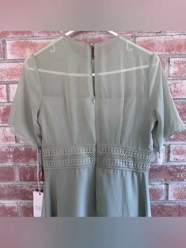 JJ’s House Chiffon Midi Dress NEW Women’s Small Sage Green Romantic Wedding - Image 6