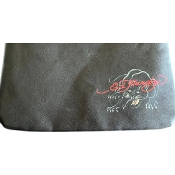 Ed Hardy Panther Tattoo Tote Bag Black Red Shoulder Purse Built-In Zip Pouch - Image 7