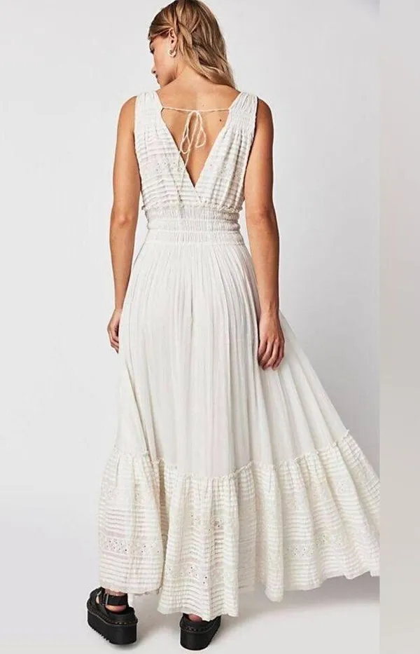 Free People One Alessia Maxi Dress Lace white size medium - Image 5