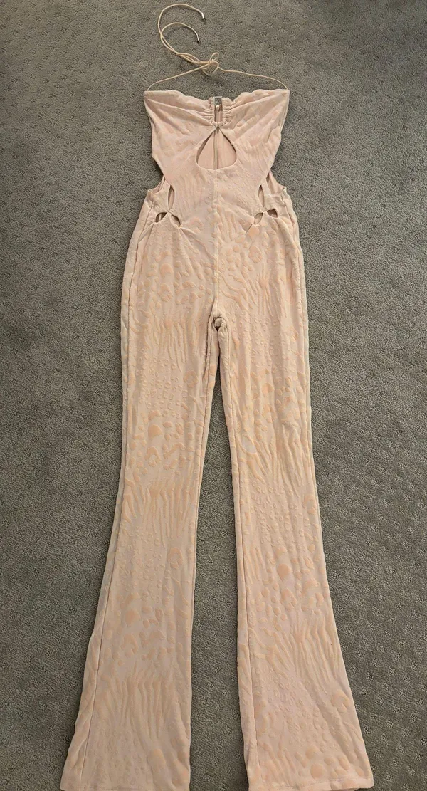 Generation Outcast Clothing White Mesh Jumpsuit With Cutouts - Image 3