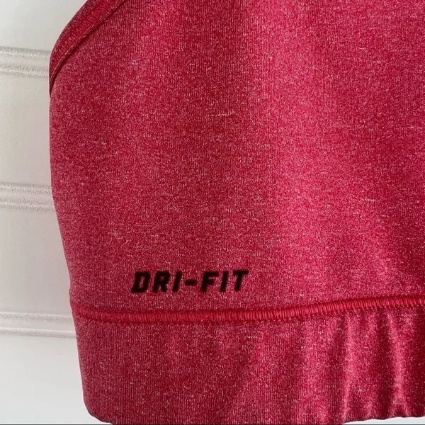 Nike Pro Sports Bra Size S‎ Pink Heathered Dri-FIT Racerback Medium Support - Image 3