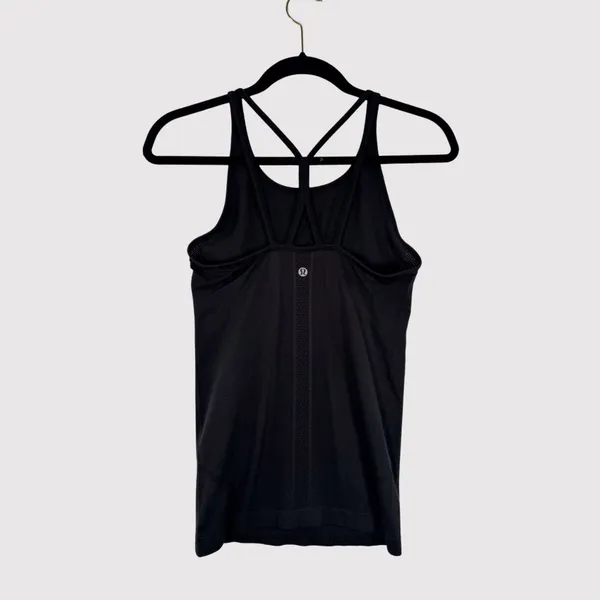 Lululemon Womens Top Gray Swiftly Tech Strappy Tank Stretch Yoga Gym Size 4 - Image 3