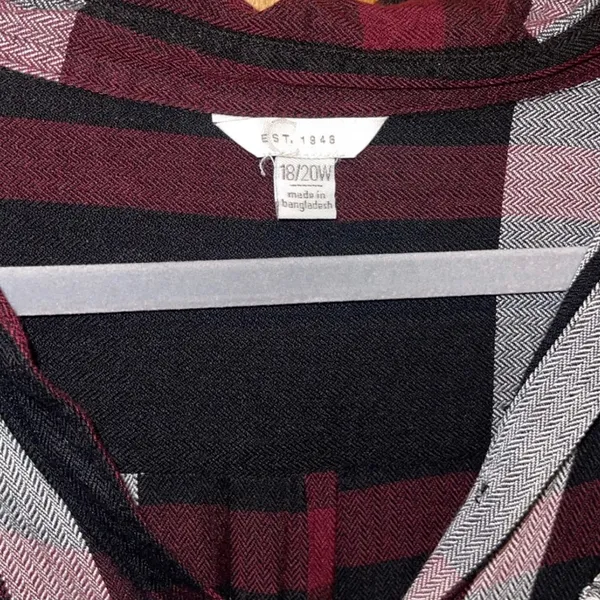 Plaid Button Down Black Size 1X - Image 3