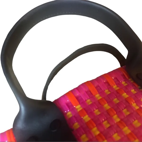 Truss Handwoven Tote | Hand Bag Pink Orange Yellow Bag - Image 13