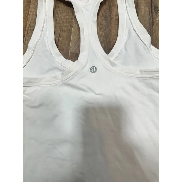 Lululemon Cool Racerback Tank Top White‎ Luon Yoga Workout Shirt Womens - Image 5