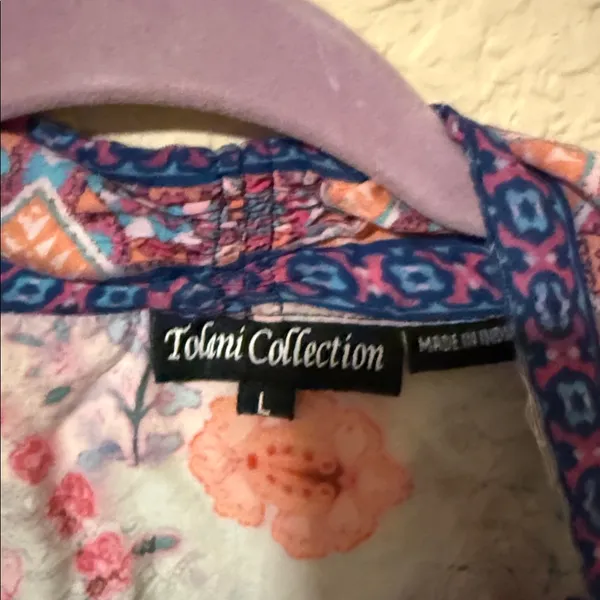 Tolani Multicolor Floral Kimono size large - Image 2