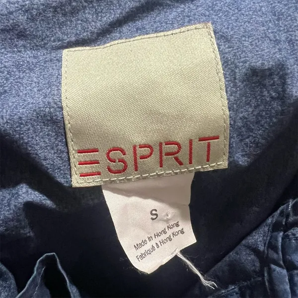 Esprit Vintage Unisex Windbreaker Jacket Blue Hooded Size S - Image 10