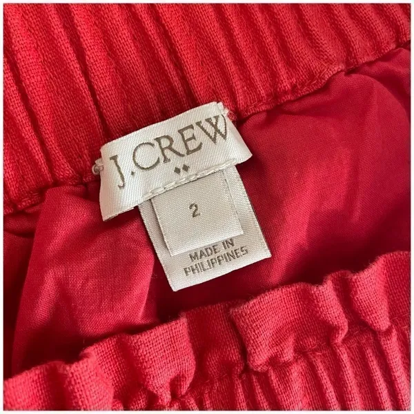 J. Crew Red Cotton Linen Blend Sidewalk Mini Skirt Sz 2 - Image 7