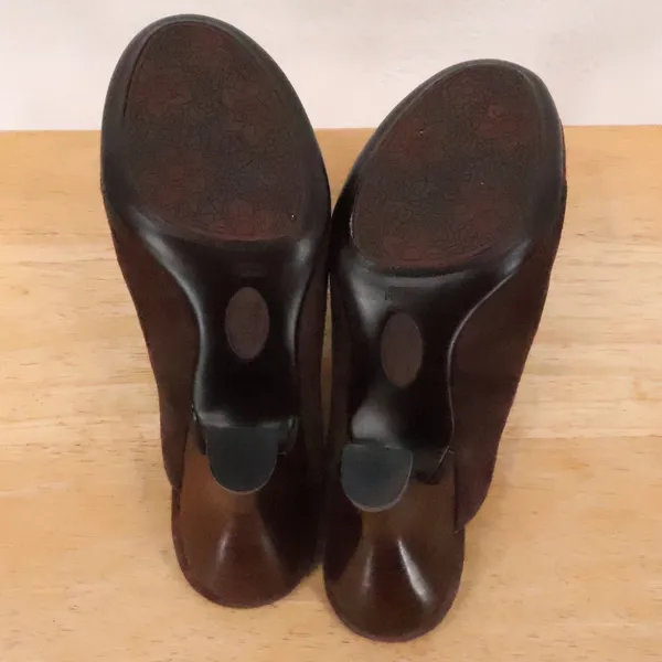 Sofft Suede Kitten Heel Mules Clogs Womens Size 7M‎ Brown Comfort Capsule Office - Image 4