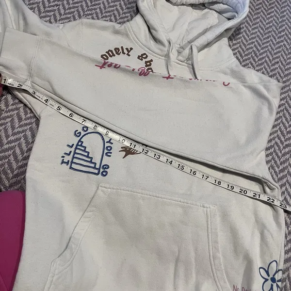 Lonely Ghost Girl Gang White Scrawl Sweatshirt Hoodie / Size Small - Image 10