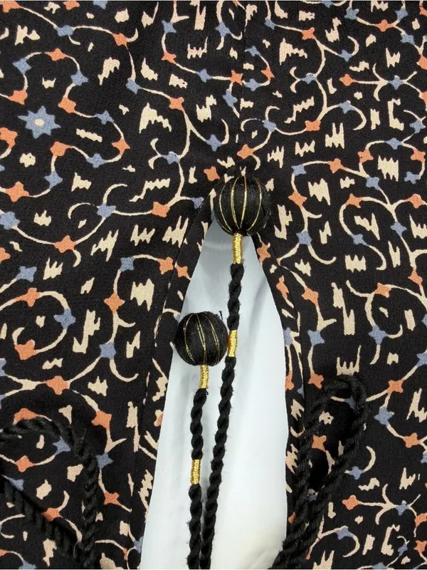 Madewell Silk Fiesta Paisley Tiered Mini Dress Black Tan 10 - Image 6
