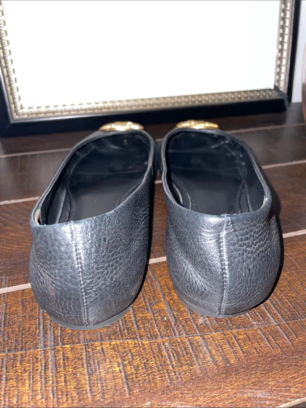 Tory Burch Black Leather Chelsea Flats Size 5.5 - Image 8
