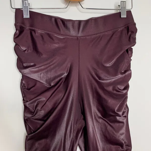 Alo yoga High-Waist Cinched Legging Oxblood Shine Purple Womens Large - Image 8