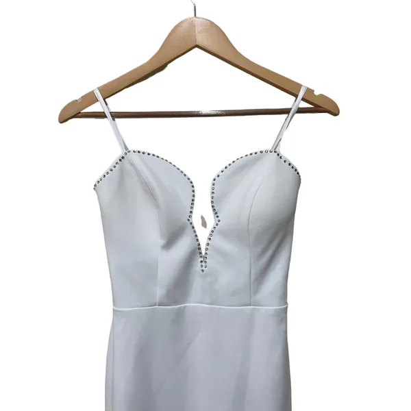 AQUA‎ Rhinestone Embellished Strapless Crepe Midi Dress Size 6 New - Image 8