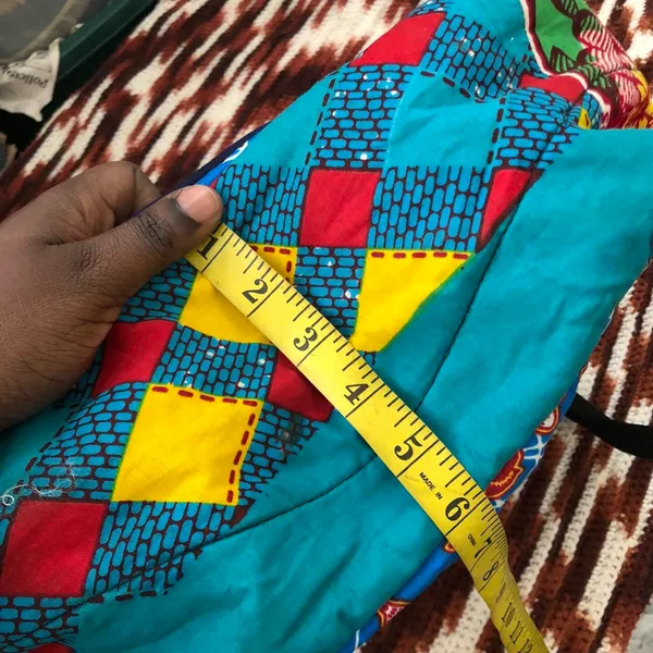 Unique Unisex African custom handmade patchwork backpack school work laptop computer bag purse large Measurement in pics - Image 7