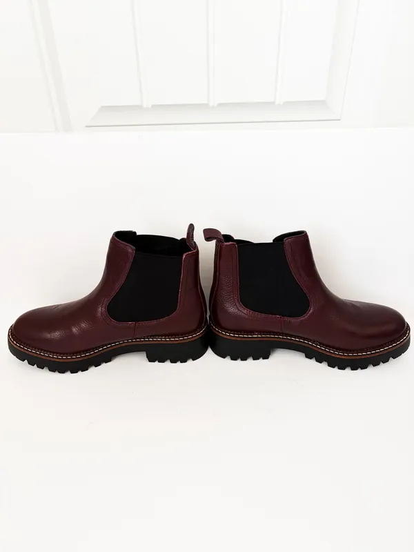 Caslon Miller Water Resistant Chelsea Boots in Burgundy Leather Size 5.5 NWOB - Image 5