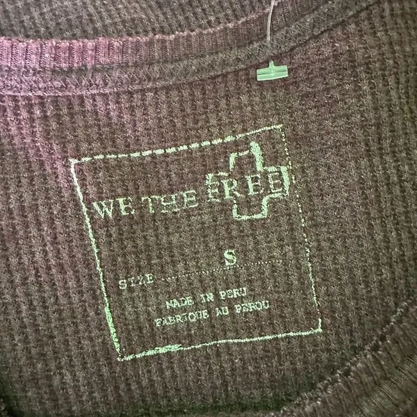 We The Free Free People Oversized Thermal Waffle Knit Top Size S Slouchy Swing - Image 2