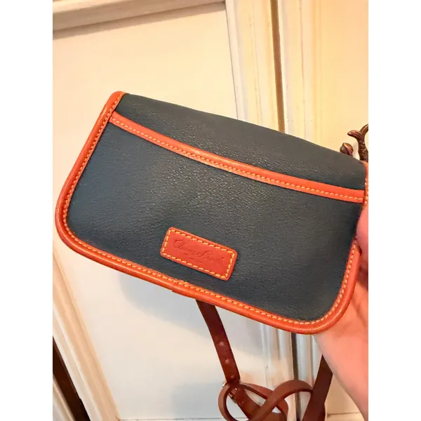 Dooney & Bourke Crossbody Bag Women Small Navy All Weather Leather Vintage Purse - Image 4