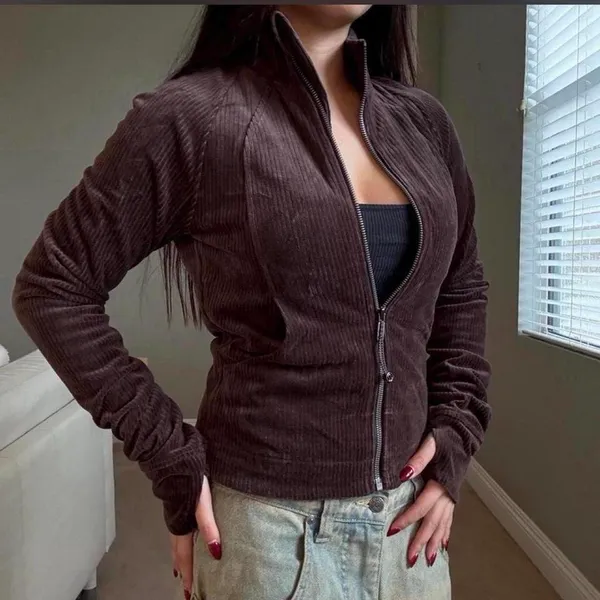 Lululemon Espresso Corduroy Jacket Scuba Track - Image 2