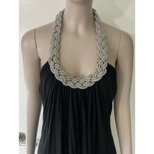 Cable & Gauge Black Braided Chain Halter Top - Image 4