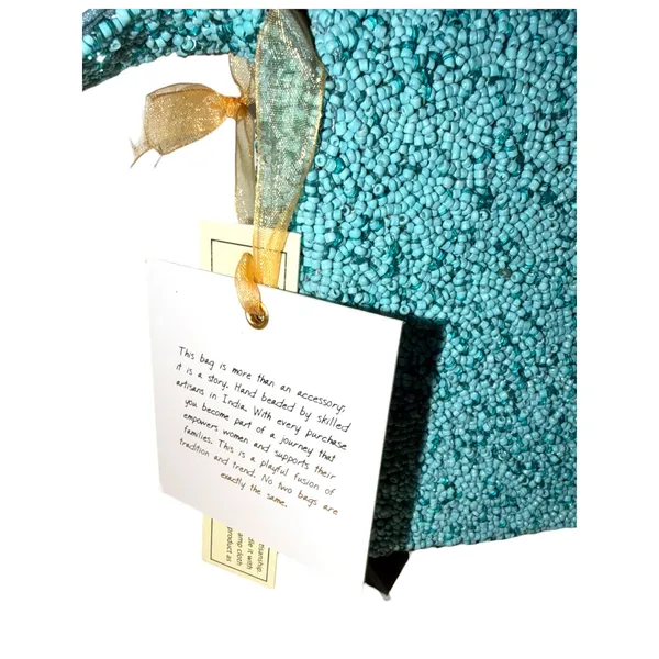 Viral TJMaxx NYC Beaded Shoulder Bag Statue Liberty Taxi Skyline Turquoise NWT - Image 3