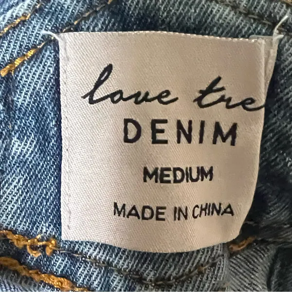 Love tree blue denim overall shorts - Image 4