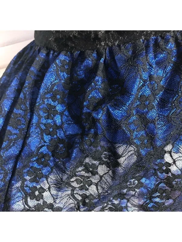 Vampire Lace velvet Mini Dress Blue Black whimsigoth punk goth witch Alt cosplay - Image 12