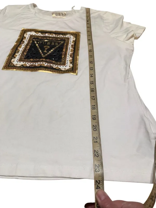 Guess embellished T-shirt white Sz XXL (16) NWT - Image 5