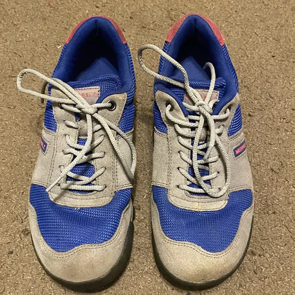 Womens Merrell Wild Dove Gray Blue Red Hiking All-Terrain‎ Sneakers Size 7.5 - Image 2