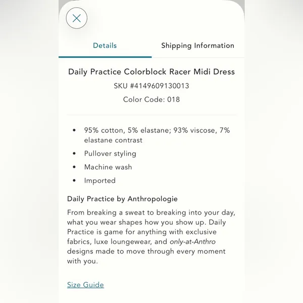 • Anthropologie • NWOT Daily Practice Colorblock Racer Midi Dress Medium - Image 4