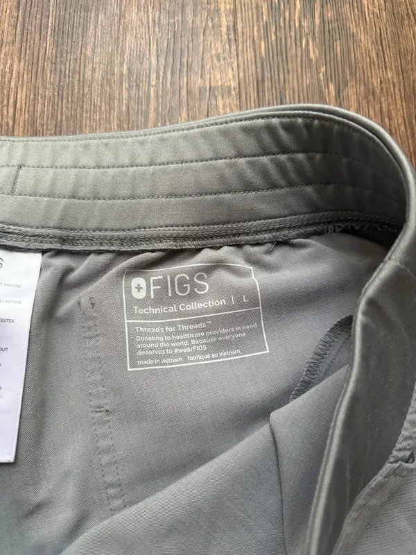 FIGS Women’s Dark Space Gray Zamora Jogger Scrub Pants - Size L Nursecore - Image 3