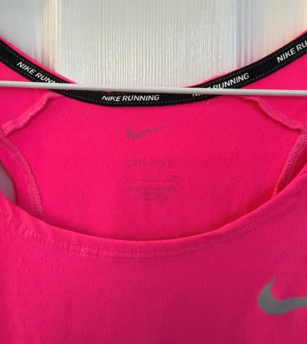 Nike Dri-Fit Running Neon Pink Racerback Tank Top - Image 2