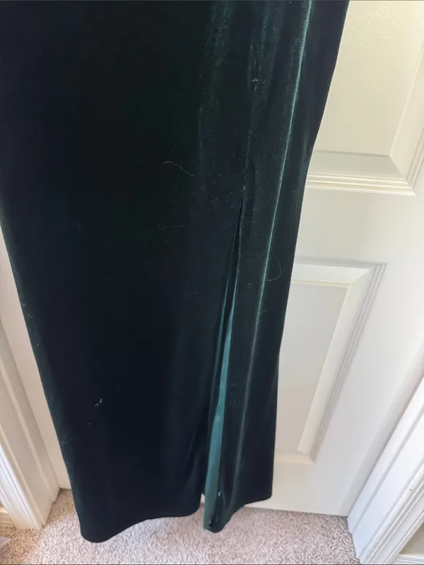 Windsor Emerald Green Velvet Cowl Neck Slip Dress / H18 - Image 6