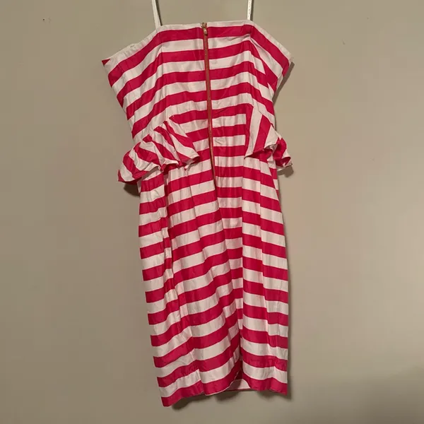 Lilly Pulitzer Pink and White Striped Strapless Mini Dress - Image 10