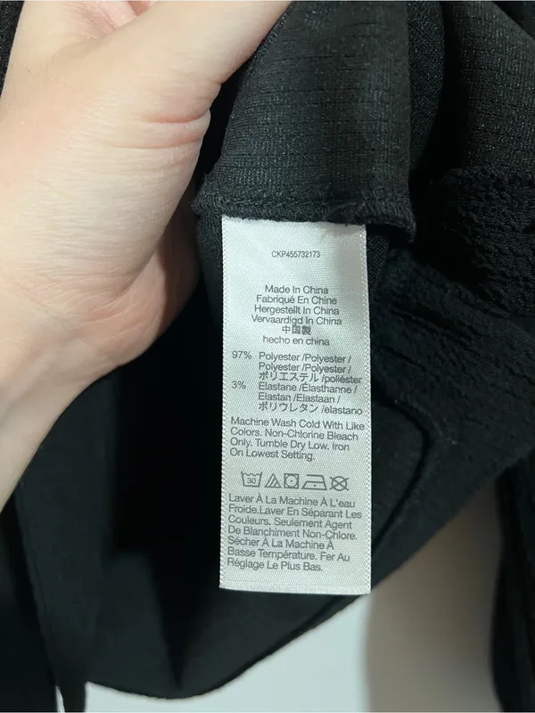 Madewell Crepe Square Neck Puff Sleeve Top in Black Size Small - Image 8