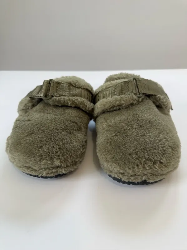UGG women’s Olive Green Fuzz Clog Slippers - Image 4
