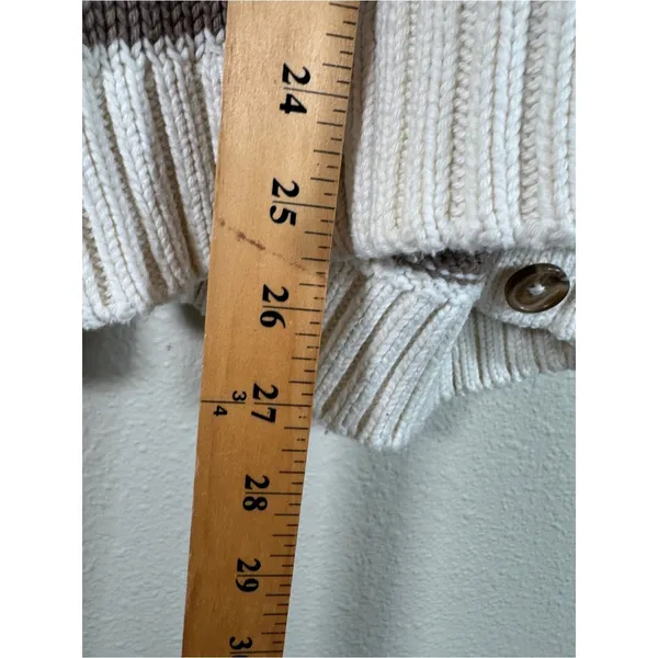 Jenni Kayne Cream Tan Chunky Knit Cardigan Sweater Womens S Oversized Casual - Image 4
