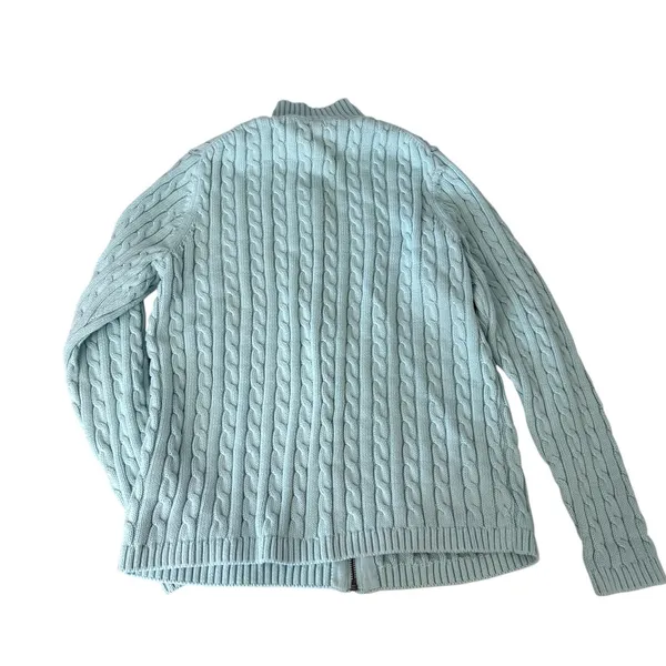 EUC L.L. Bean 100% Cotton Mint Fisherman Sweater Women's XL - Image 2