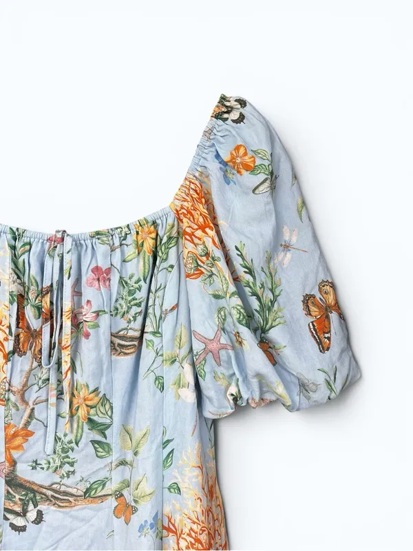 Altar’d State Kaia Butterfly Floral Coral Print Mini Dress XL NWOT Boho - Image 6