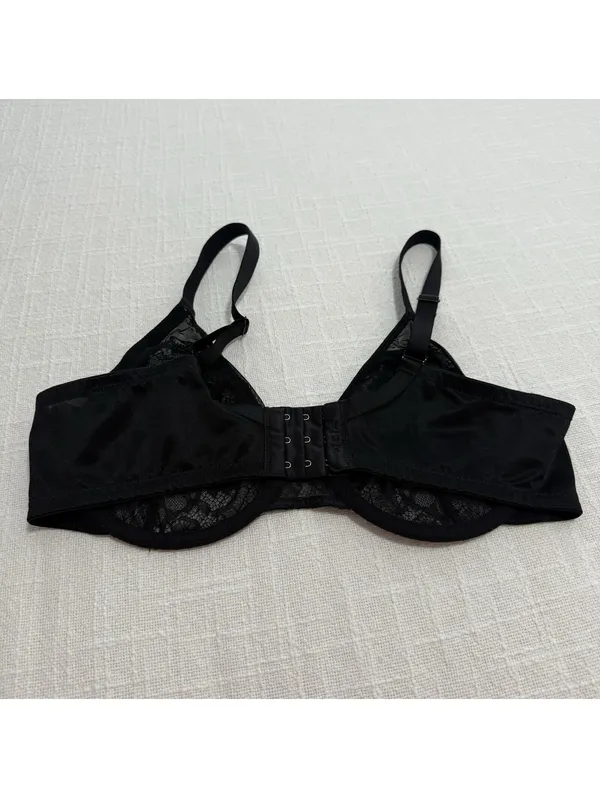 HSIA 36C Enchante Unlined Black Lace Underwire Bra Minimizer - Image 3