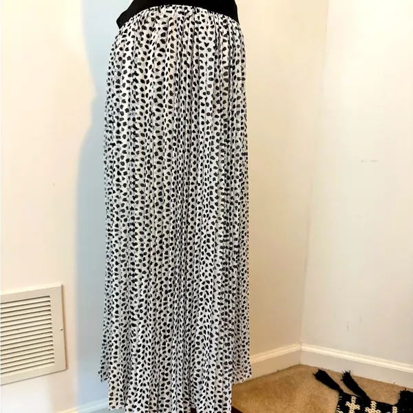 Rachel Zoe Black and White leopard print Skirt sz L - Image 4