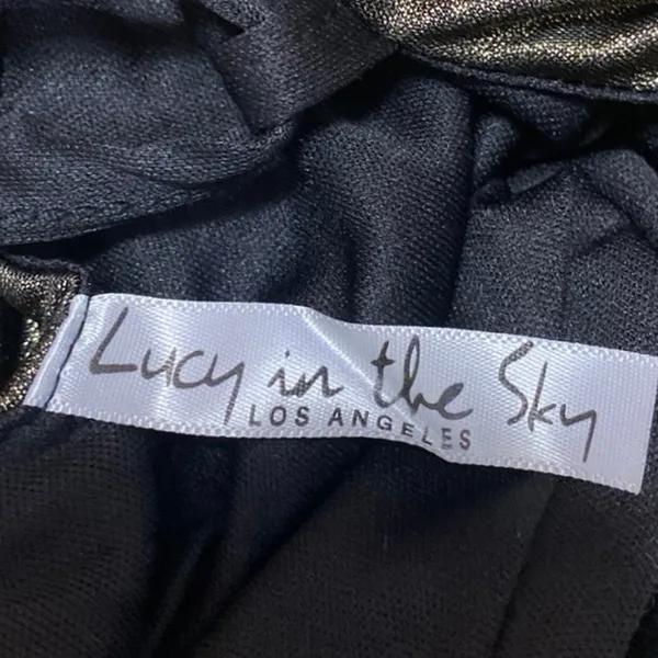 Lucy in the Sky Gold Metallic Shimmer Ruched Cami Camisole Mini Bodycon Dress XS - Image 4
