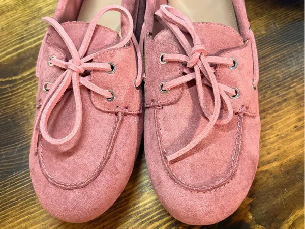 Time And Tru Pink Suede Loafers Size 10 - Image 2
