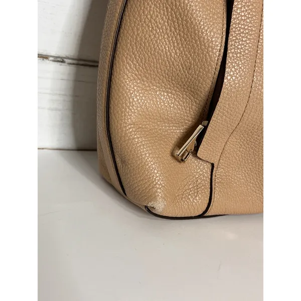 Coach Pebbled Leather Scout Hobo Shoulder Bag Tan Beige Gold Tone Hardware - Image 10